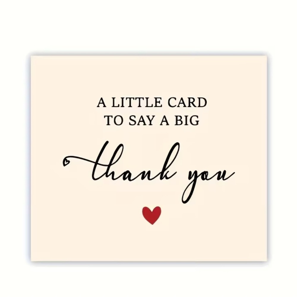 Thank You Cards with Heart Design 20 Count